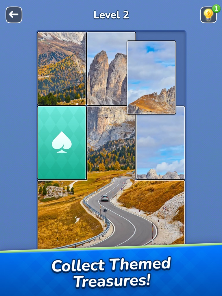 Jigsawcard Solitaire Puzzleの公式ゲーム画面